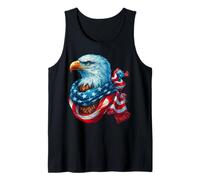 Bandiera americana Bald Eagle USA Sciarpa Aquila 4 luglio Grafica Canotta