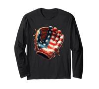 Bandiera americana Baseball Glove Design Maglia a Manica