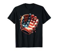Bandiera americana Baseball Glove Design Maglietta