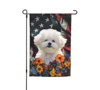 Bandiera americana Bichon Dog My Love Dog Vibrant Garden Flag bifacciale 12 X 18 pollici
