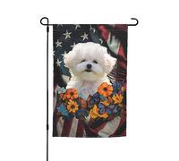 Bandiera americana Bichon Dog My Love Dog Vibrant Garden Flag Double Sided 12 X 18 pollici Decorazione per casa e giardino