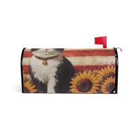 Bandiera americana Carino Gatto Girasoli Decorativo mailbox copre standard magnetico per l'autunno unico copertura magnetica cassetta postale natale dimensioni standard copertura para buzon