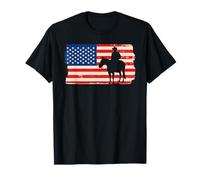 Bandiera Americana Cavallo USA Line Dance Country Music Maglietta