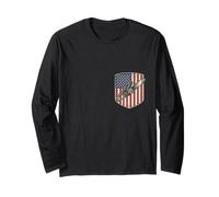 Bandiera Americana Chainsaw Logger Arboricoltore Lumberjack USA Retro Maglia a Manica