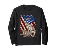 Bandiera americana coccodrillo alligatore USA per uomini, donne e bambini Maglia a Manica