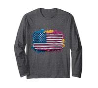 Bandiera americana colorata Splatter Design Maglia a Manica