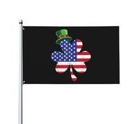 Bandiera americana con quadrifoglio, trifoglio, regalo per il giorno di San Patrizio, 3 x 5 piedi, grande striscione di benvenuto, bandiera da giardino, decorazione per esterni, per casa, cortile, fes