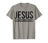 Bandiera americana con scritta "Jesus More Than A Conqueror" Maglietta