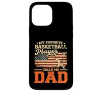 Bandiera americana con scritta "My Favorite Basketball Player Calls Me Dad" Custodia per iPhone 13 Pro Max