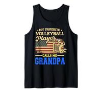 Bandiera americana con scritta "My Favorite Volleyball Player Calls Me Grandpa" Canotta
