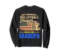 Bandiera americana con scritta "My Favorite Volleyball Player Calls Me Grandpa" Felpa