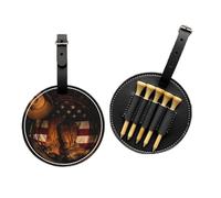 Bandiera americana con stivali da cowboy Golf Tees Organizer Bag - Borsa sportiva portatile nera con clip per cintura - Facile da trasportare compagno di campo da golf