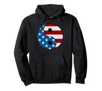 Bandiera Americana con Yin Yan Memorial Day Felpa con Cappuccio