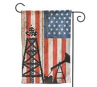 Bandiera americana da 12,5"X18" per operai petroliferi, piattaforme petrolifere, giardino, verticale, bifaccia
