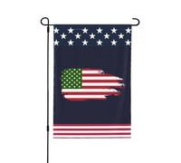 Bandiera americana da giardino con motivo alghe e specchio d'acqua, 12x18 cm, bifacciale.