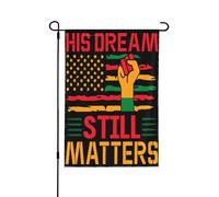 Bandiera americana del mese della storia dei neri, il suo sogno è ancora importante, bandiere da giardino, stampa fronte-retro, decorazione per la casa, 28"x40"