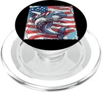 Bandiera americana delfino mascotte USA PopSockets PopGrip per MagSafe