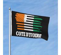 Bandiera americana della Costa d'Avorio, bandiere da giardino, primavera, estate, autunno, inverno, decorazione per la casa, striscioni bifacciali leggeri, 3x5 piedi, divertenti striscioni per este