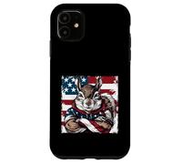 Bandiera americana della mascotte dello scoiattolo americano Custodia per iPhone 11