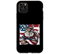 Bandiera americana della mascotte dello scoiattolo americano Custodia per iPhone 11 Pro Max