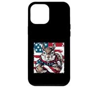 Bandiera americana della mascotte dello scoiattolo americano Custodia per iPhone 12 Pro Max