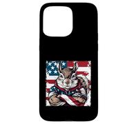 Bandiera americana della mascotte dello scoiattolo americano Custodia per iPhone 15 Pro Max