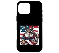 Bandiera americana della mascotte dello scoiattolo americano Custodia per iPhone 16 Pro Max