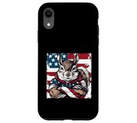 Bandiera americana della mascotte dello scoiattolo americano Custodia per iPhone XR