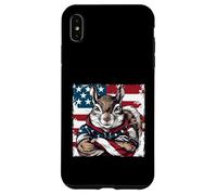 Bandiera americana della mascotte dello scoiattolo americano Custodia per iPhone XS Max