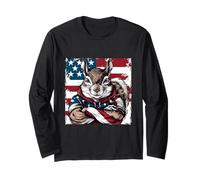 Bandiera Americana della Mascotte dello Scoiattolo Americano Maglia a Manica