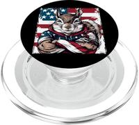 Bandiera americana della mascotte dello scoiattolo americano PopSockets PopGrip per MagSafe