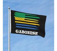 Bandiera americana della Repubblica del Gabon, bandiere da giardino, primavera, estate, autunno, inverno, decorazione per la casa, striscioni bifacciali leggeri, 3x5 piedi, divertenti striscioni pe