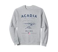 Bandiera Americana delle Montagne degli Stati Uniti del Parco Nazionale di Acadia Maine Coast Felpa