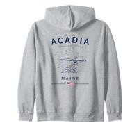 Bandiera Americana delle Montagne degli Stati Uniti del Parco Nazionale di Acadia Maine Coast Felpa con Cappuccio