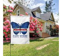 Bandiera americana di Capo Verde a forma di farfalla, bifacciale, 28x40 pollici, decorazione per esterni