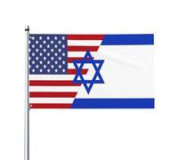 Bandiera americana di Israele 3x5 3x5 piedi con occhielli in ottone, cartello da giardino per esterni, striscione in poliestere