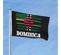 Bandiera americana Dominica Bandiere da giardino Primavera Estate Autunno Inverno Decorazione per la casa Striscione bifacciale leggero 3x5 piedi Striscioni divertenti per esterni