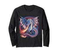 Bandiera americana Drago Feroce Indipendenza Maglia a Manica