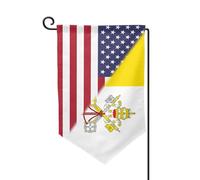 Bandiera americana e bandiera della Città del Vaticano, bandiere decorative da giardino e da cortile, 31,75 x 46,75 cm.
