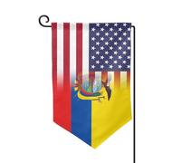 Bandiera americana e bandiera dell'Ecuador, bandiere decorative da giardino e da cortile, 31,75 x 46,75 cm.