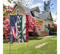 Bandiera americana e italiana bifacciale, 28x40 pollici, decorazione per esterni