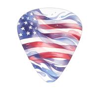 Bandiera americana, i 12 plettri per chitarra includono tre plettri: sottili, medi e pesanti. Adatto per chitarre elettriche, acustiche e bassi di tutti i punti di forza
