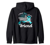 Bandiera Americana I Wear Teal for My Friend Cancro cervicale Felpa con Cappuccio