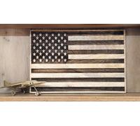 Bandiera americana in legno rustica patriottica fatta a mano arte da parete U...