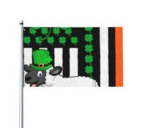 Bandiera americana irlandese con trifoglio e pecore, per il giorno di San Patrizio, 3 x 5 piedi, grande striscione di benvenuto, bandiera da giardino, decorazione per esterni, per casa, cortile, festa