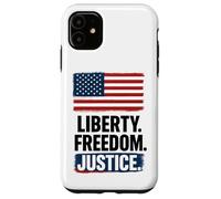 Bandiera americana Libertà e giustizia 4 luglio Custodia per iPhone 11