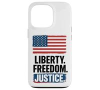 Bandiera americana Libertà e giustizia 4 luglio Custodia per iPhone 13 Pro