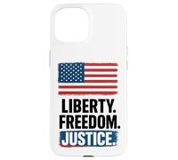 Bandiera americana Libertà e giustizia 4 luglio Custodia per iPhone 15