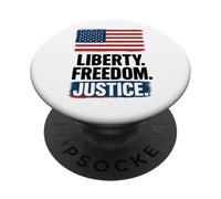 Bandiera americana Libertà e giustizia 4 luglio PopSockets PopGrip Adesivo