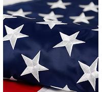 Bandiera americana, lunga durata, in nylon, stelle ricamate, strisce cucite, protezione UV, perfetta per esterni, bandiera USA (1,2 x 1,8 m)